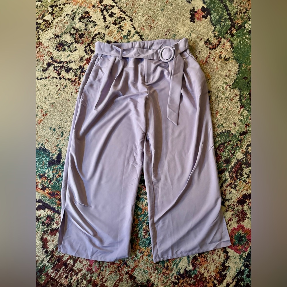 Eloquii Light Purple Trousers with Belt
